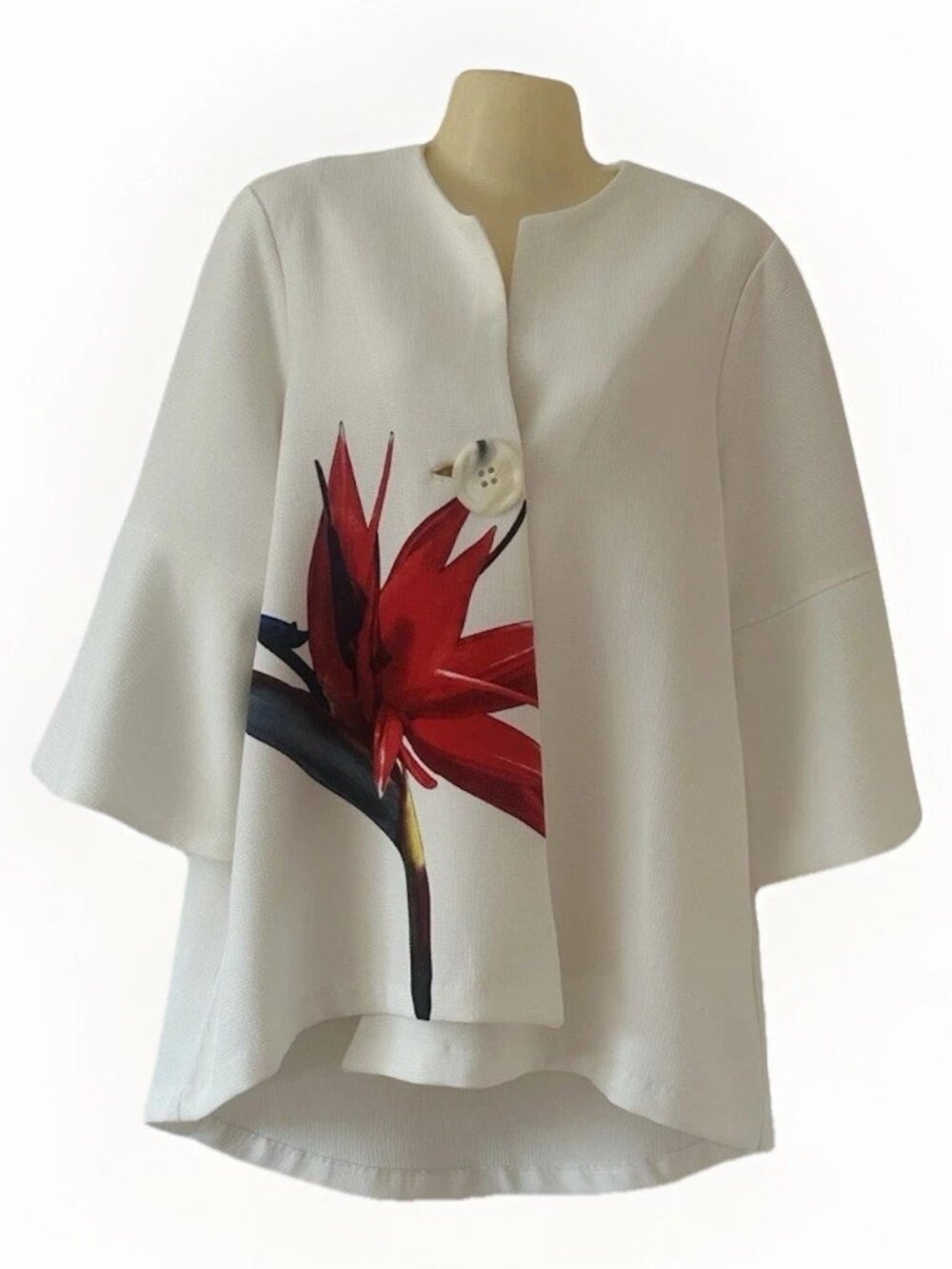 LIOR Paris Vince Blazer Asymmetrical One Button Swing Jacket Size S